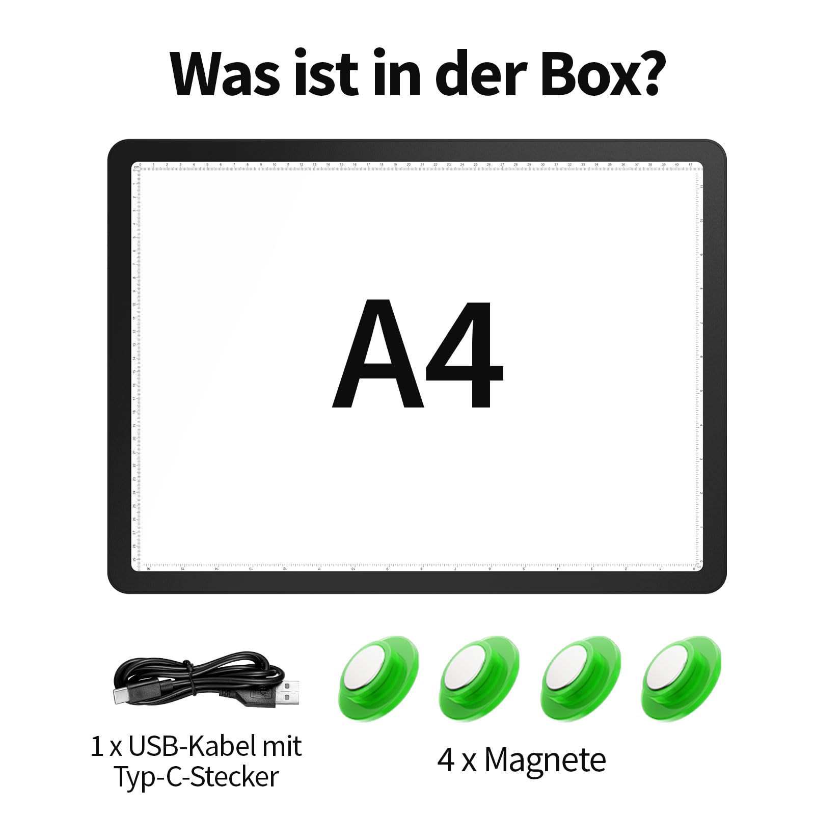 HIUKCOLED Leuchttisch A4 Wiederaufladbar LED-Leuchtplatte 3 Farbtemperaturen dimmbar und 6 Helligkeitsstufen Leuchttafel zum Nachzeichnen,wiederaufladbare LED-Kopiertafel für Diamantmalerei