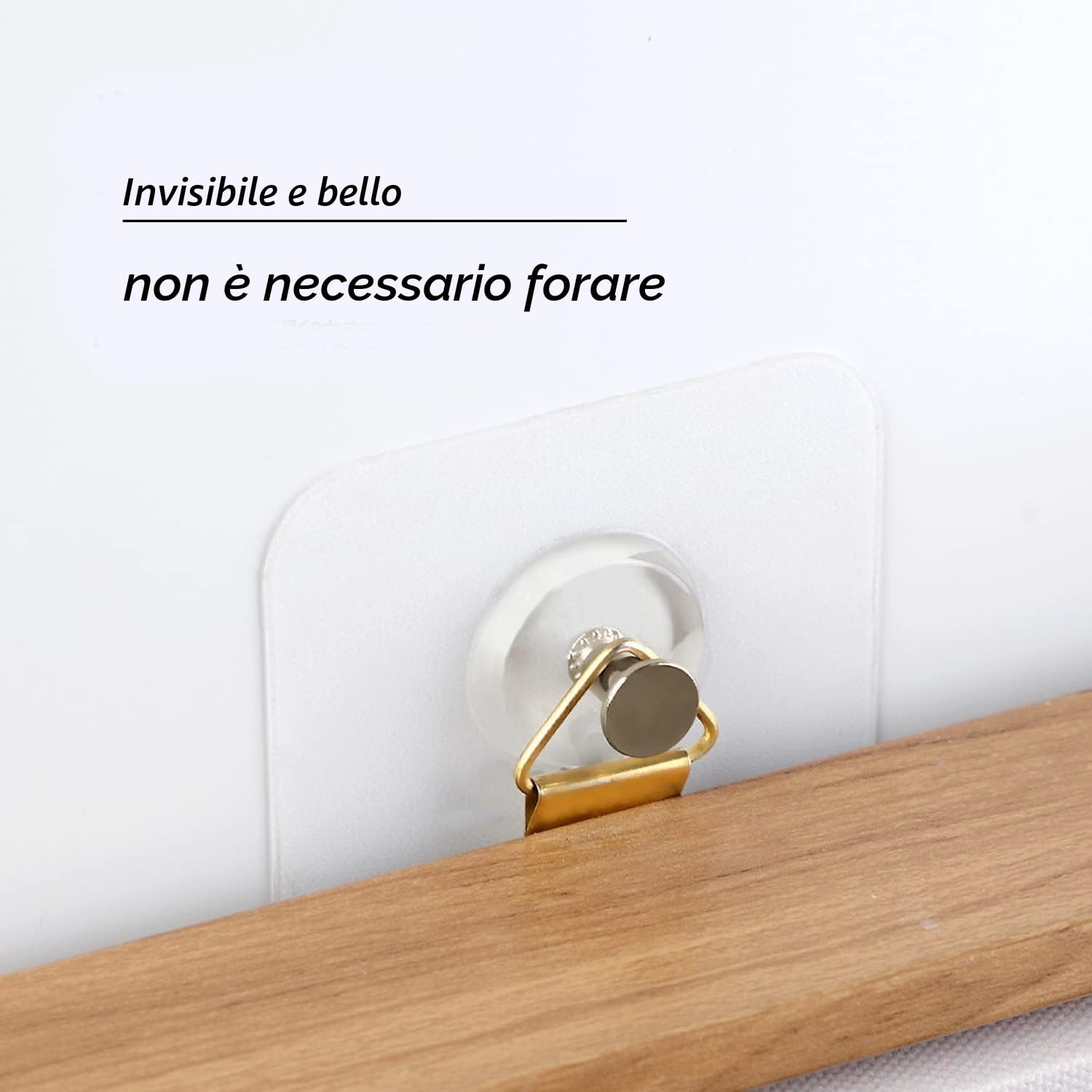 Ganci Adesivi per Quadri Trasparenti 40 Pezzi Senza Chiodi Max 5 kg