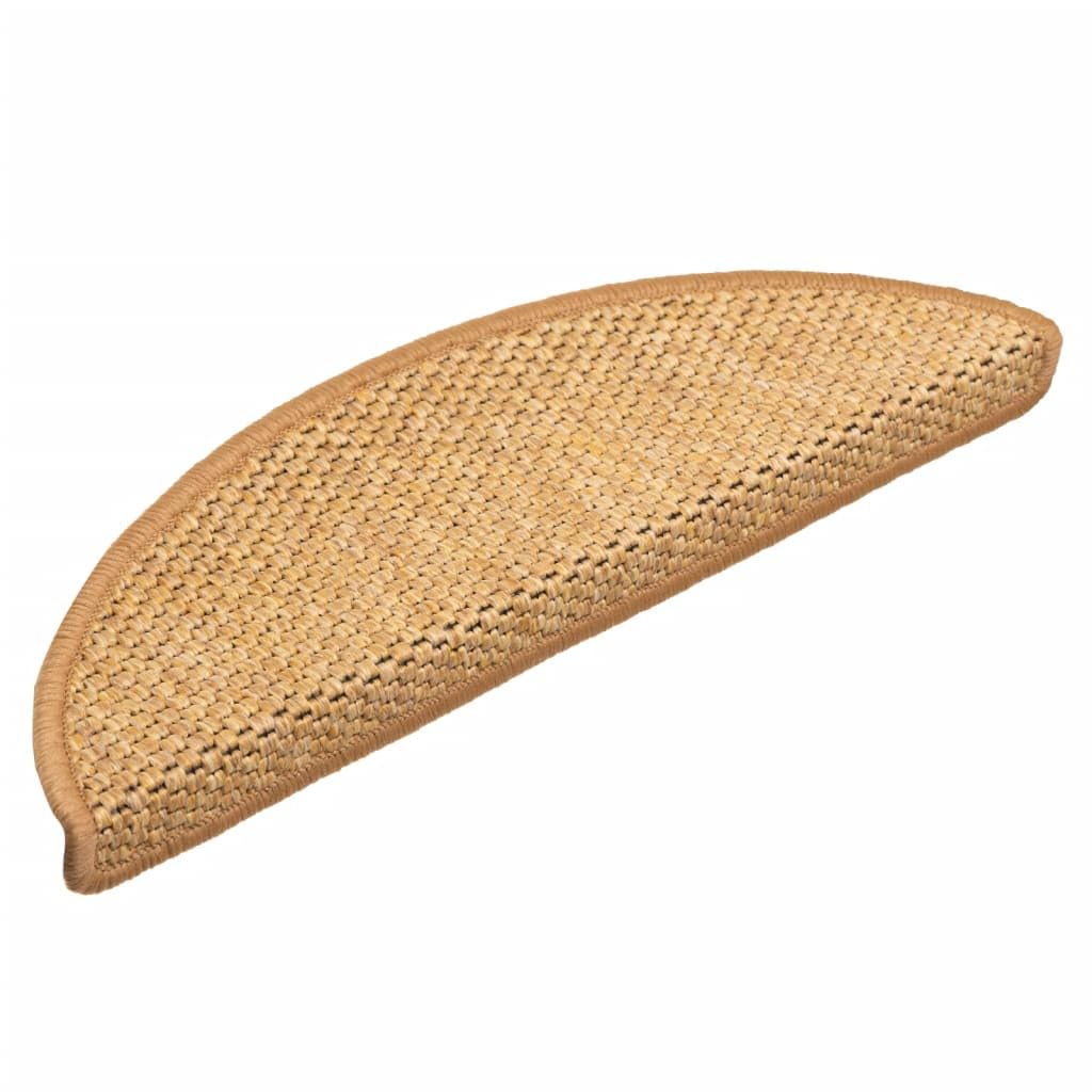 vidaXL Treppenmatten Selbstklebend Sisal-Look 15 STK. 56x17x3 cm Sisal
