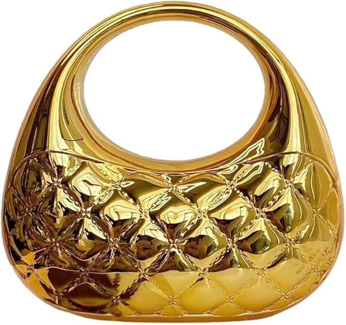 Image of Metallic Acrylic Evening Handbag for Women | Crossbody Sling Bags with Detachable Chain Strap Glossy Stylish Ladies Girls Small Size Cute Party Wedding Bag