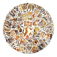 108 PCS Cute Tiger Stickers, Waterproof Vinyl Animal Stickers for Kids Teens Adults, Jungle Wildlife Decals for Laptop, Phone, Water Bottles, Journaling, Scrapbooking, Party