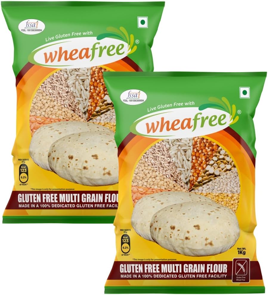 - Multigrain Gluten Free Flour (Pack of 2-1Kg each) | Soya Free | Lactose Free | Easy to Digest | Suitable for Celiacs | Healthy and Tasty | Vegetarian