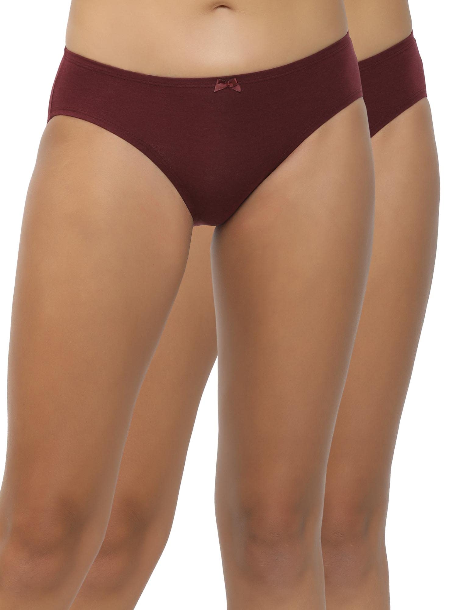 Women's Bamboo Cotton Bikini Panties | Bamboo Antimicrobial Fabric | Low Rise Fit | Full Coverage Underwear | Solid Color | Pack of 2-image-9