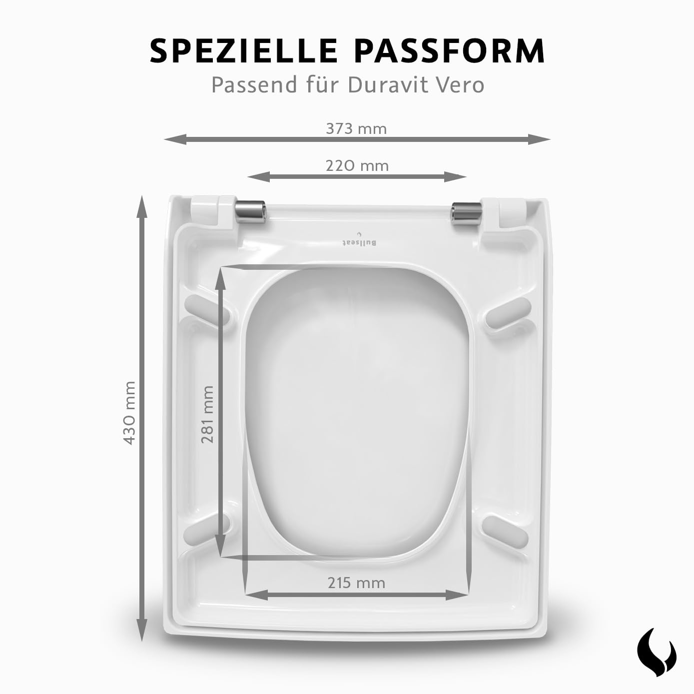 Bullseat Deska sedesowa dopasowana do Duravit Vero | wolnoopadająca | zdejmowana | mocowanie ze stali nierdzewnej