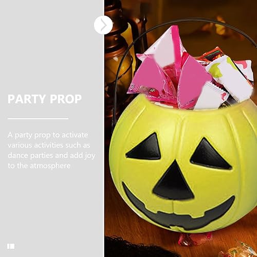 Miniatura 6 de UPKOCH 3 cubos de calabaza de Halloween portátil de plástico para dulces, cubo de dulce o truco con asa para suministros de fiesta de Halloween