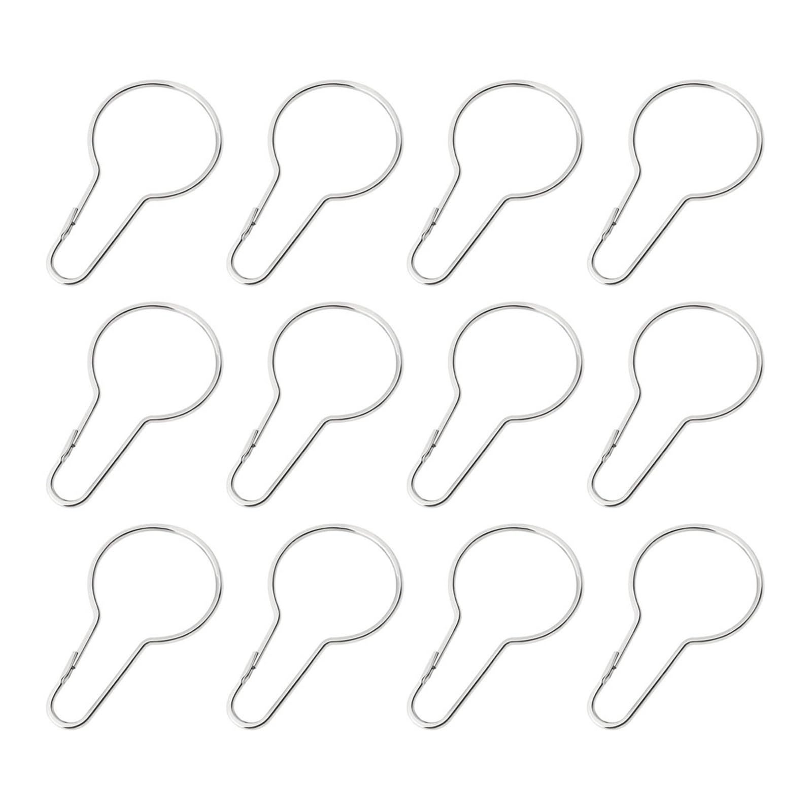Shower Curtain Rings 12 Pcs Shower Curtain Hooks Glide Roller Stainless Steel Rings With Clips Polished