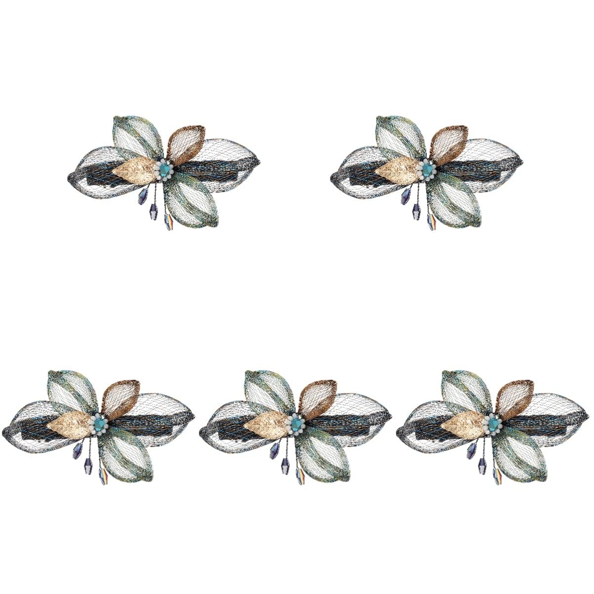 FOMIYES 5 Piezas Horquilla De Alambre De Cobre Peluquero Pinzas De Mandíbula De Cocodrilo Pasador De Pelo Mariposas Pasador Mariposas Cabello Flor De Diamantes De Imitación Primavera Niño