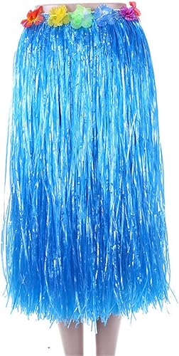 Miniatura 3 de BAJOTAL Falda hawaiana de hierba Luau Hula con flores grandes para decoración de fiesta de baile