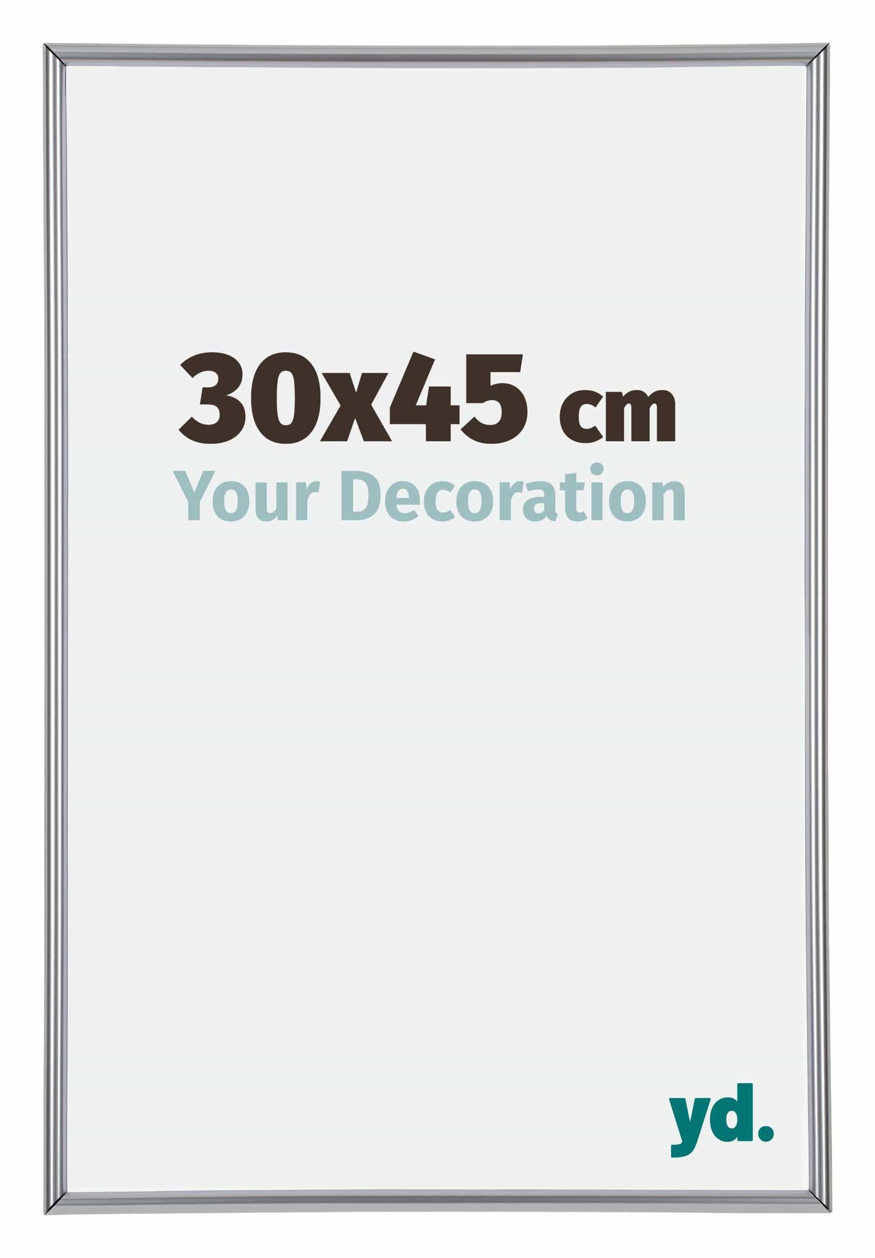 Your Decoration - Picture Frame 30x45 cm - Silver High Gloss - Decorative Wall Frame in Plastic with Antireflection - Frame 30x45 - Annecy