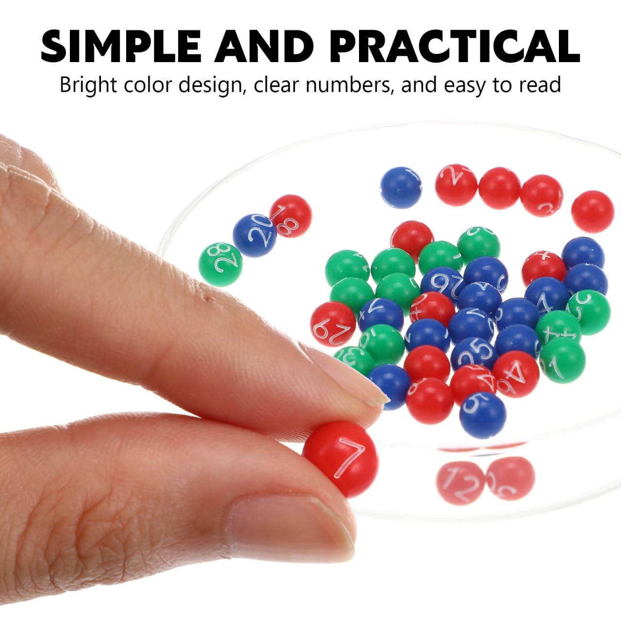 COSMEVIVI 49pcs Raffle Game Balls Colorful Bingo Game Balls for Party Raffles Engraved Numbered Plastic for Fun and - Image 2