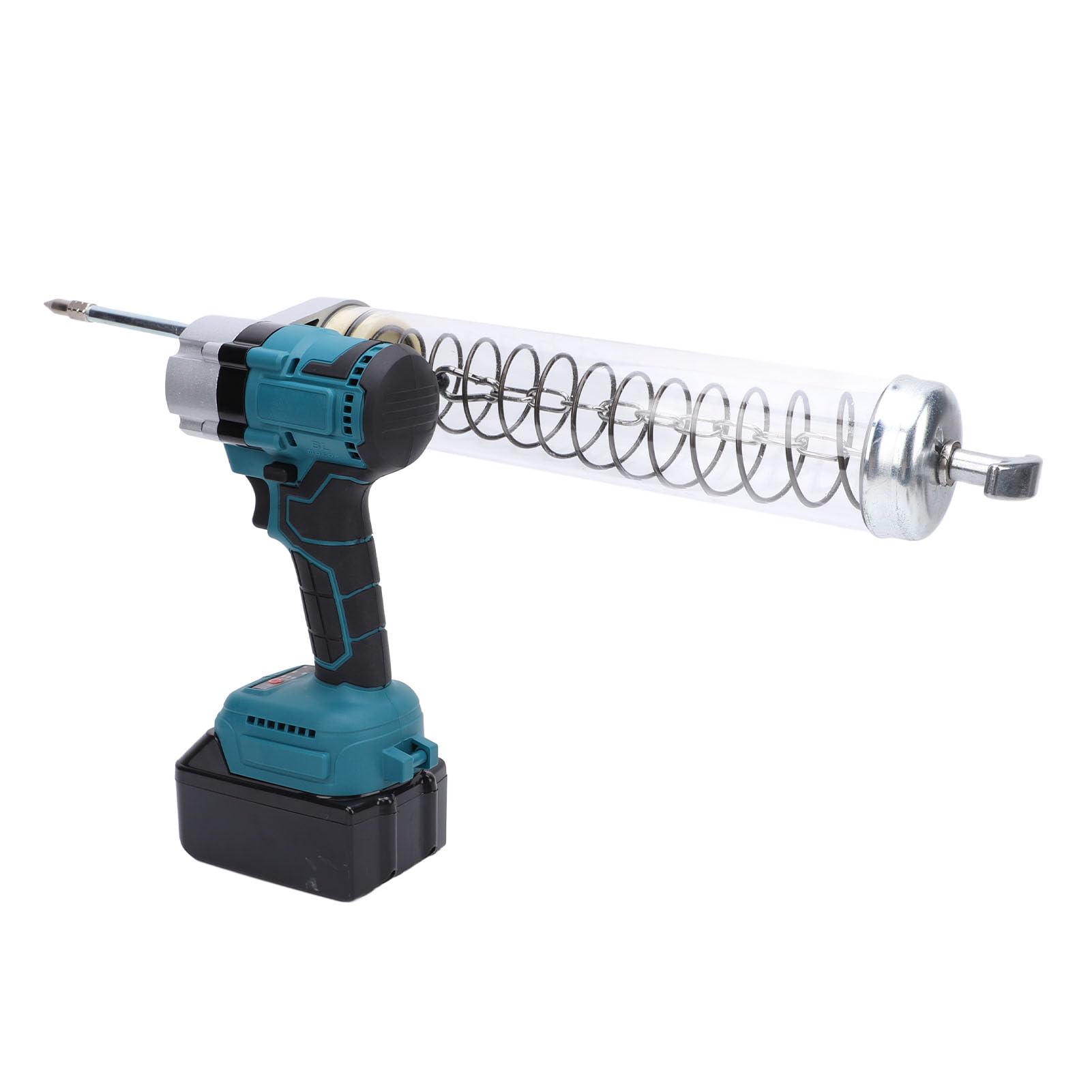 Pistola de Aceite de Lubricación, Pistola Grasa Eléctrica 12000psi 6 Onzas/min Bail Flujo Grande en Luz LED con Manguera para Excavador (Enchufe de la UE)