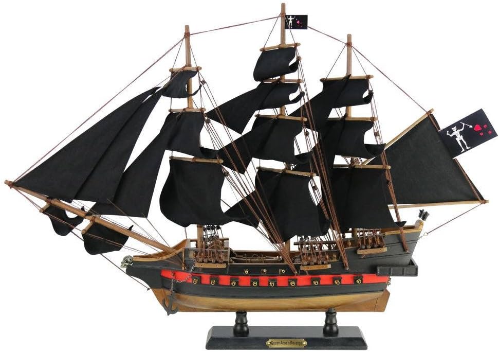 Handcrafted Nautical Decor Wooden Blackbeard's Queen Anne's Revenge Black Sails Limited Model Pirate Ship