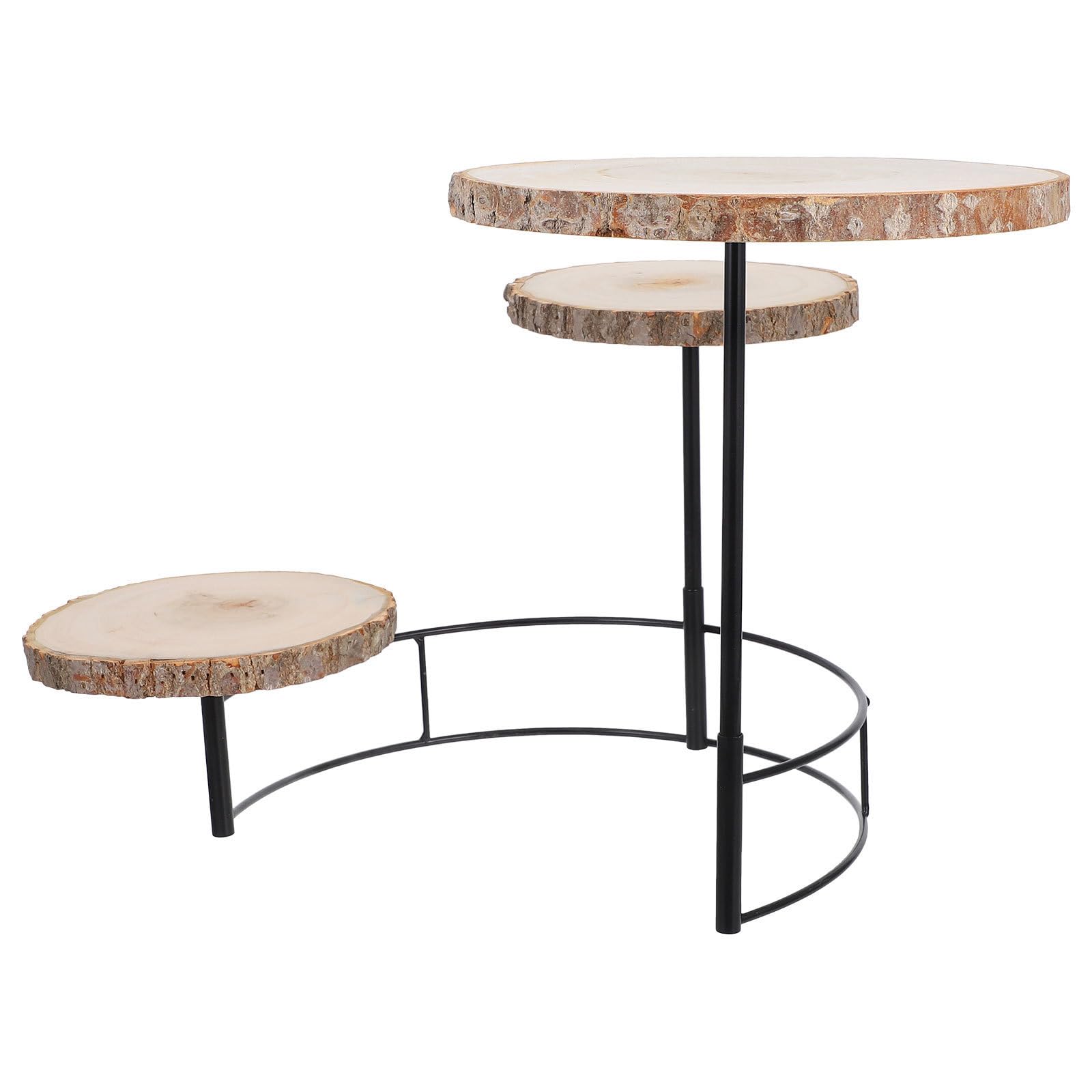 Soporte para Tartas y Cupcakes de Madera y Hierro Estilo Rústico Niveles en Fiestas y Eventos Obsequios