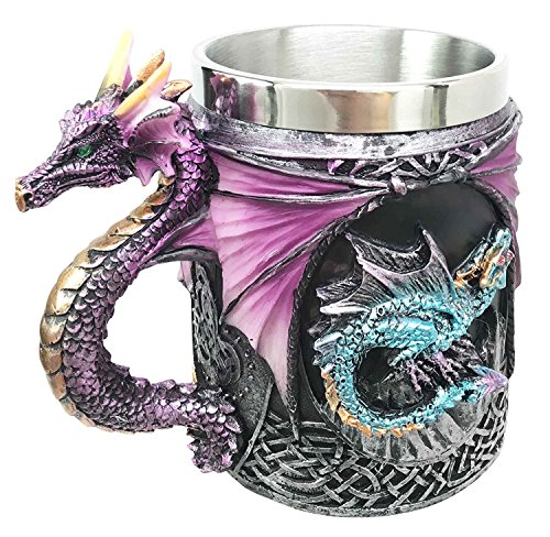 Ebros Myths And Legends The Conception Of Blue Fire Beowulf Purple Dragon Beer Stein Tankard Coffee Cup Mug Great Gift For Dragon Lovers Party Hosting