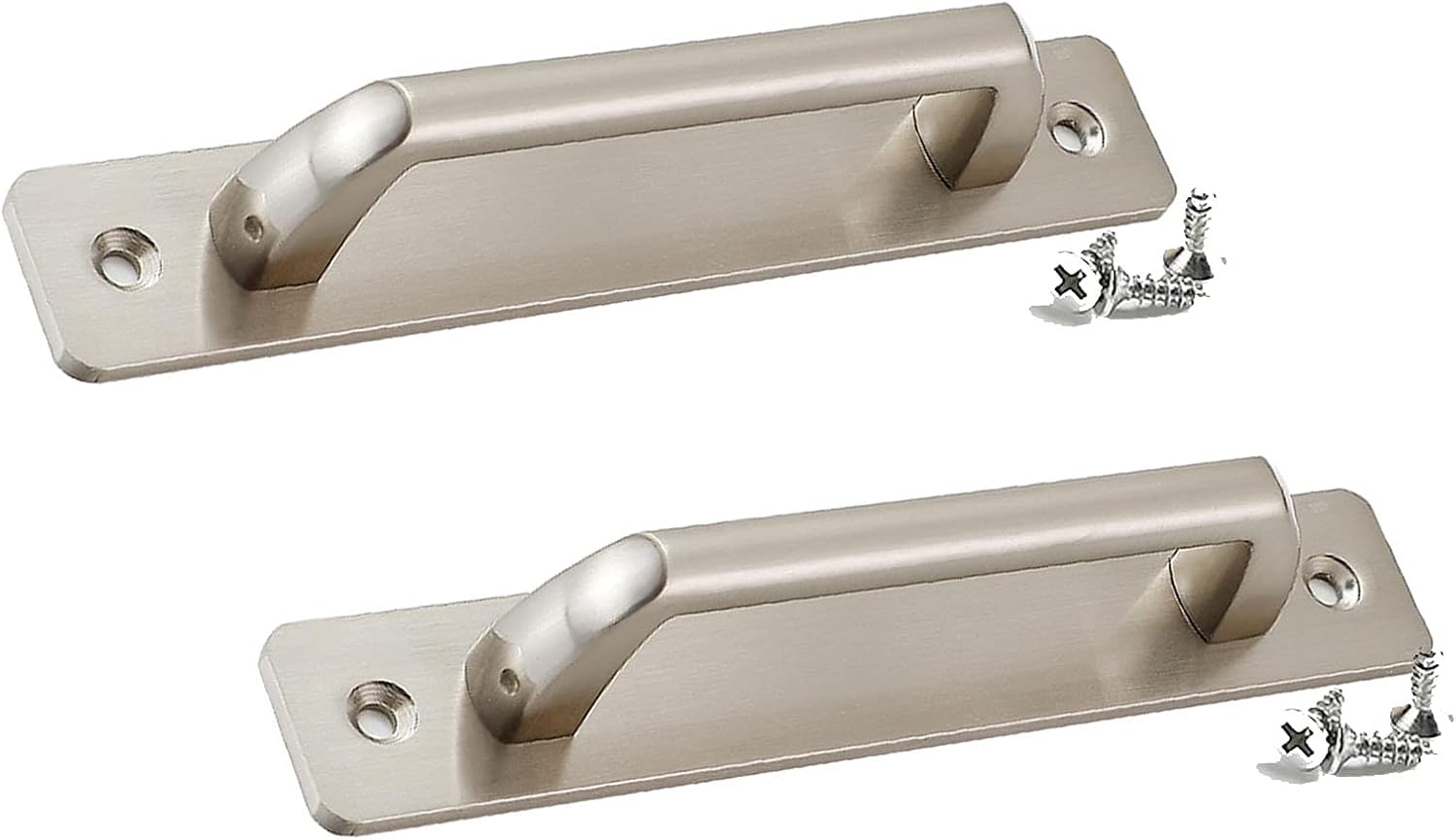 2 Pcs Barn Door Handles Sliding Door Handles Kitchen Door Handles Wardrobe Handles Space Aluminum Garden Gate Handle for Gates, Gardens, Garages (A Hole Distance 160mm)