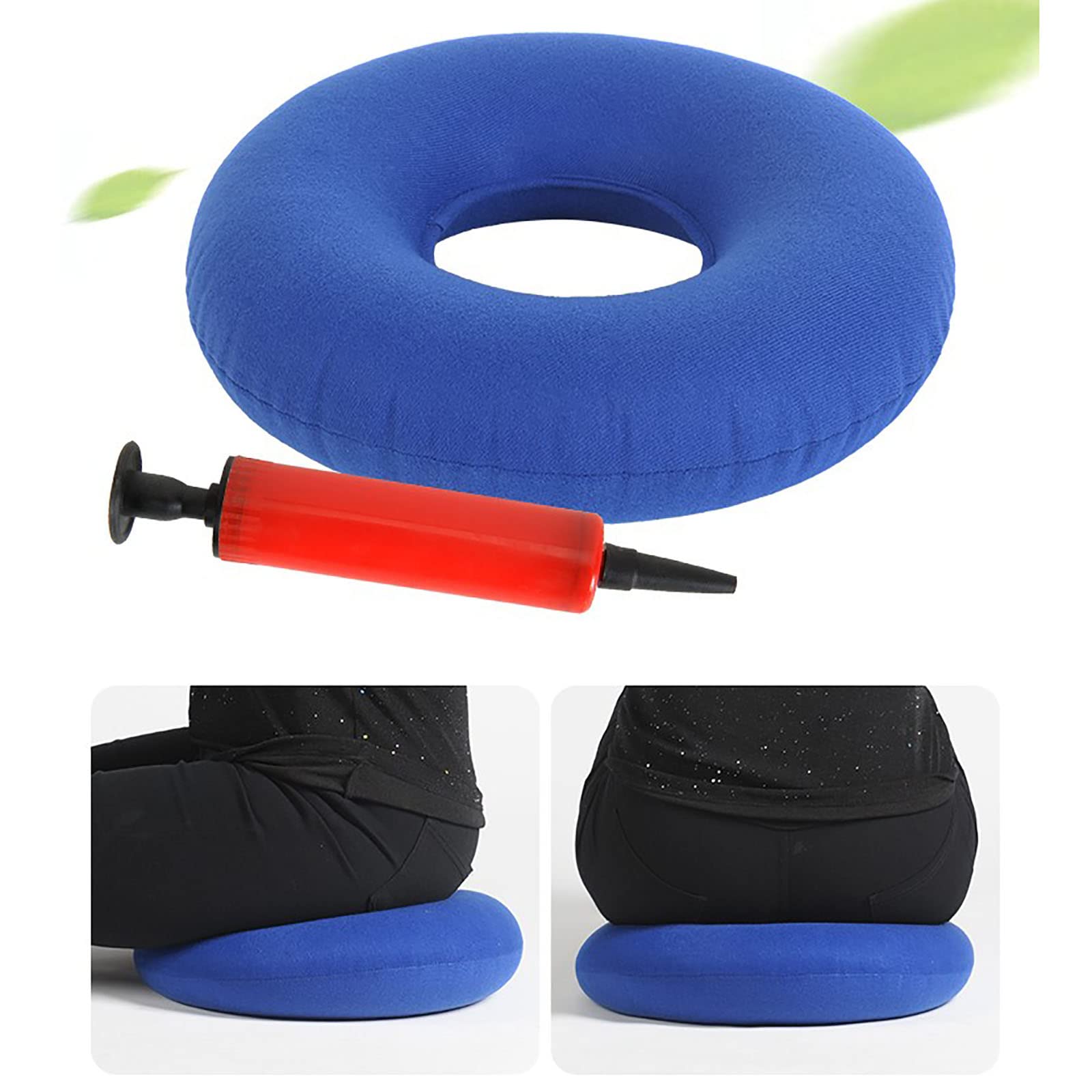 Cojines de asiento de aire antiescaras Cojín de dona inflable para ancianos postrados en cama discapacitados, paralizado Cojín de cuidado de la cama del paciente Cojín antihemorroides de cola de