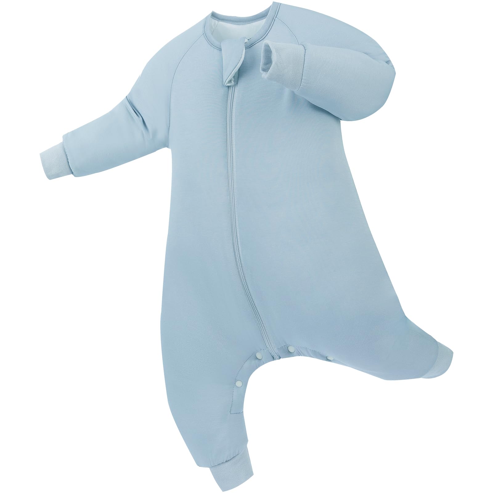 Photo 1 of PurComfy Supersoft Active Sleepsuit 1.0 TOG Long Sleeve Wearable Blanket with Legs All-Season Go-to for Safe Cozy Sleeper, Slate 3-6 Months
