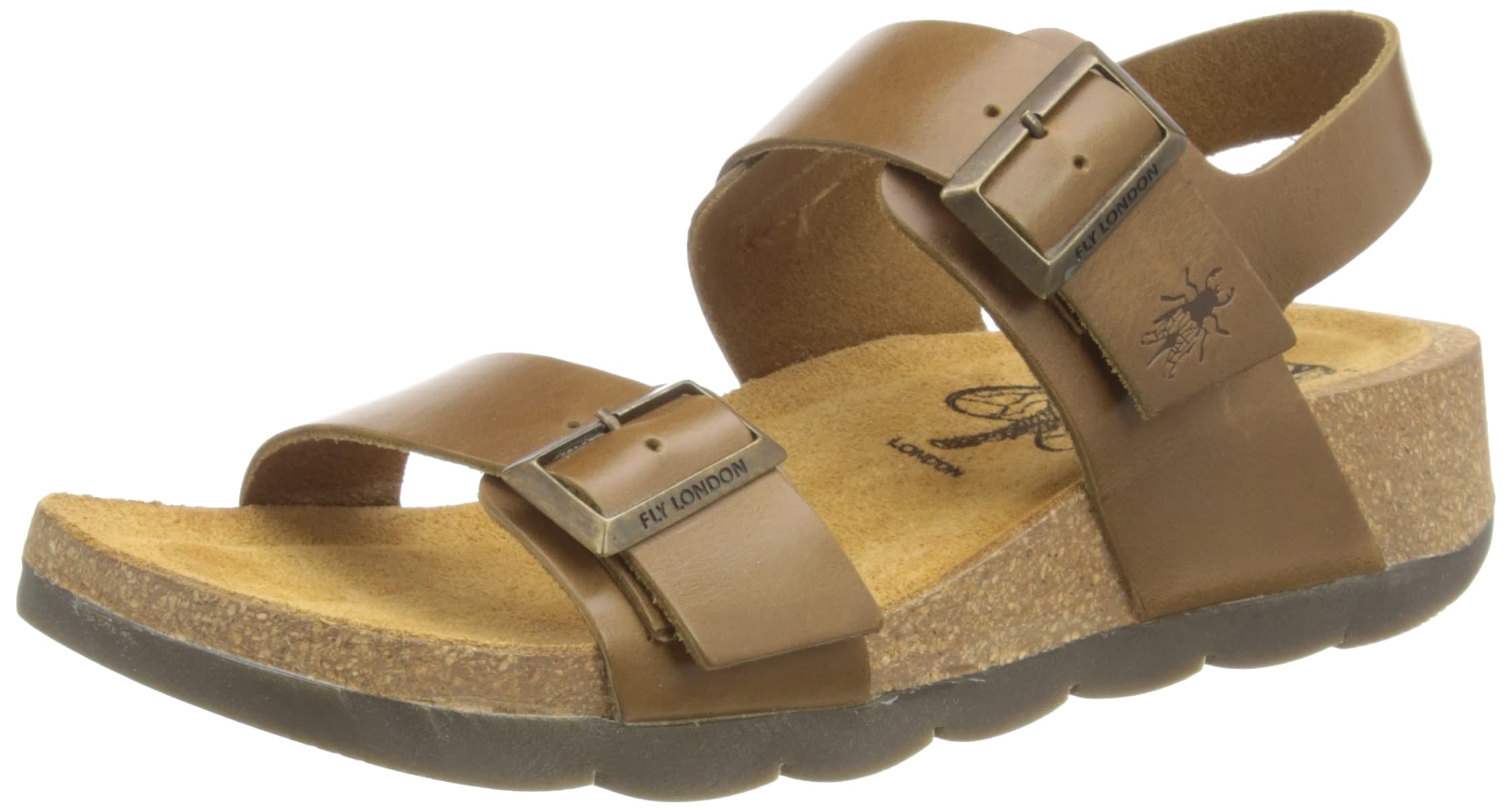Fly London Women's Sandal, Slingback, Camel, 3 UK