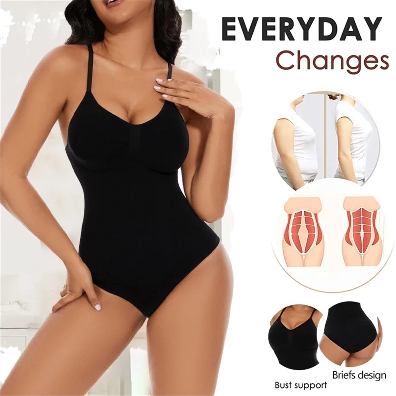 Shapewear Donna Body modellante senza cuciture da donna, canotta con schiena incrociata, controllo della pancia, sollevatore di glutei, body shaper, intimo snellente