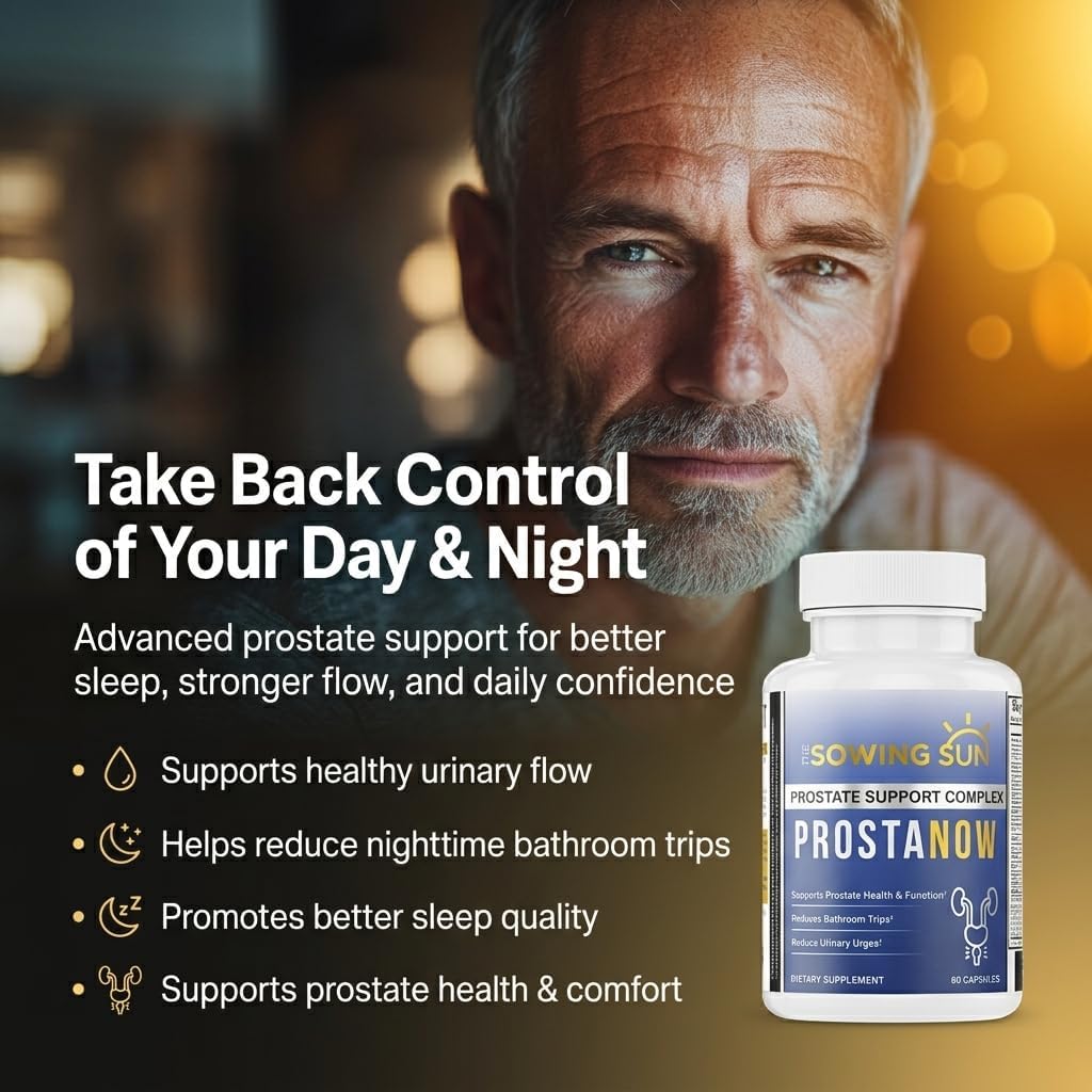 ProstaNow Prostate Formula, Saw Palmetto for Men, Reduce Frequent Urination, Supports Bladder & Urinary Health, Reduce Waking Up At Night To Urinate, Urinary Tract Health - 60 Capsules (1)