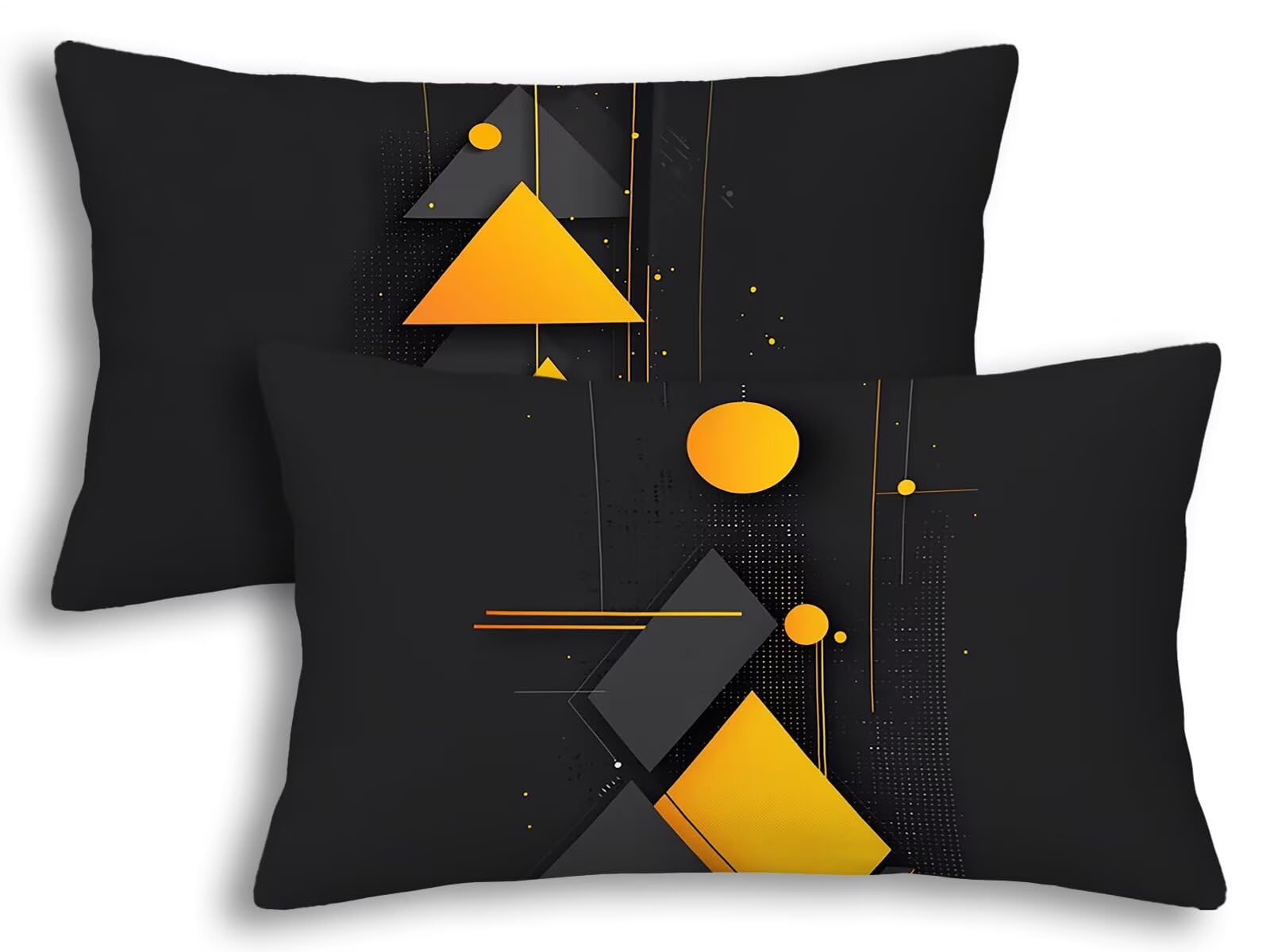 Housse de coussin extérieur imperméable noir 40x80 cm lot de 2 pour jardin