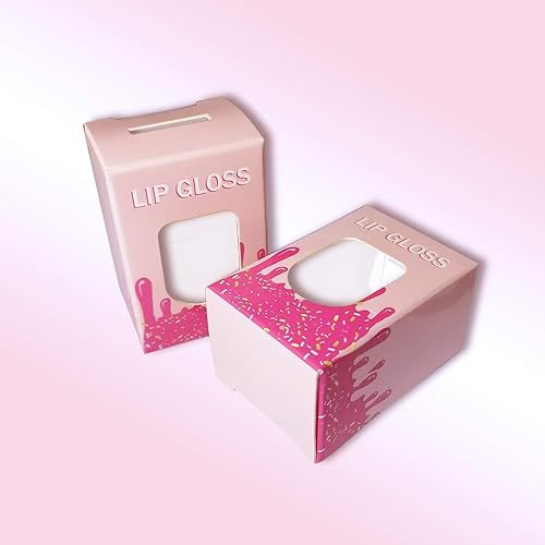 Miniatura 9 de Paquete de 15 cajas de tubo de brillo de labios helado, cajas de brillo de labios rosa para tubos vacíos de brillo de labios en forma de helado de