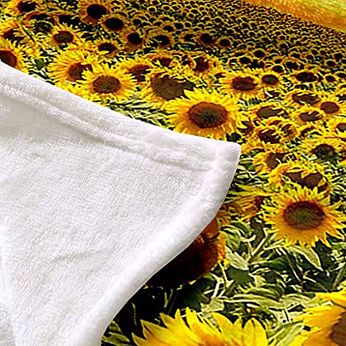 Rlsrnc Blanket Flannel Fleece Throw Blanket Yellow Sunflower Flowers Soft Fluffy Throws Lightweight Fuzzy Cozy Blankets For Couch Sofa Or Bed Super Cozy And Comfy For All Seasons 51.1 "X 59" #TOP4