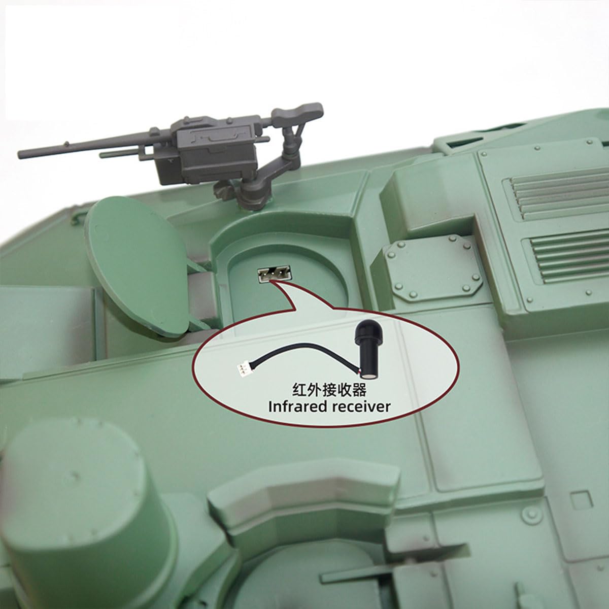 France H2408 Leclerc Char RC, 1/16 Réservoir RC Tank, 2.4G Char Télécommandé Réservoir Militaire Télécommandé avec Lumières Son Simulation de Recul, Jouet Version de Base