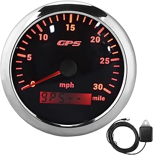 Gps Speedometer, 3.3" Gps Speedometer Universal Speedometer Speedometer 0‑30mph/h Speedometer Color Backlight Ip67 Waterproof for Car Rv Boat Yachting(black)