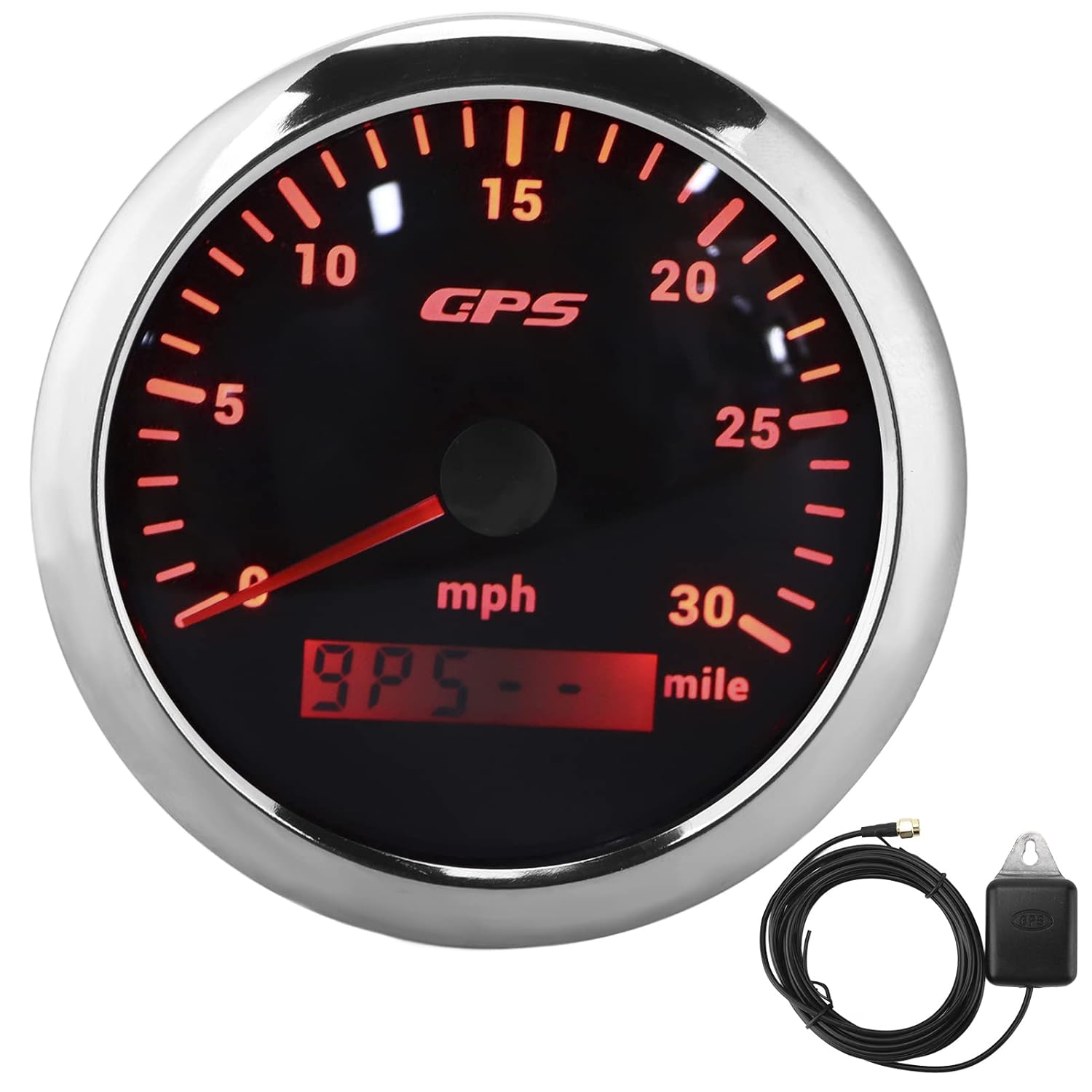 GPS Speedometer 85mm/ 3.3inch Odometer 9‑32V DC 030MPH/H