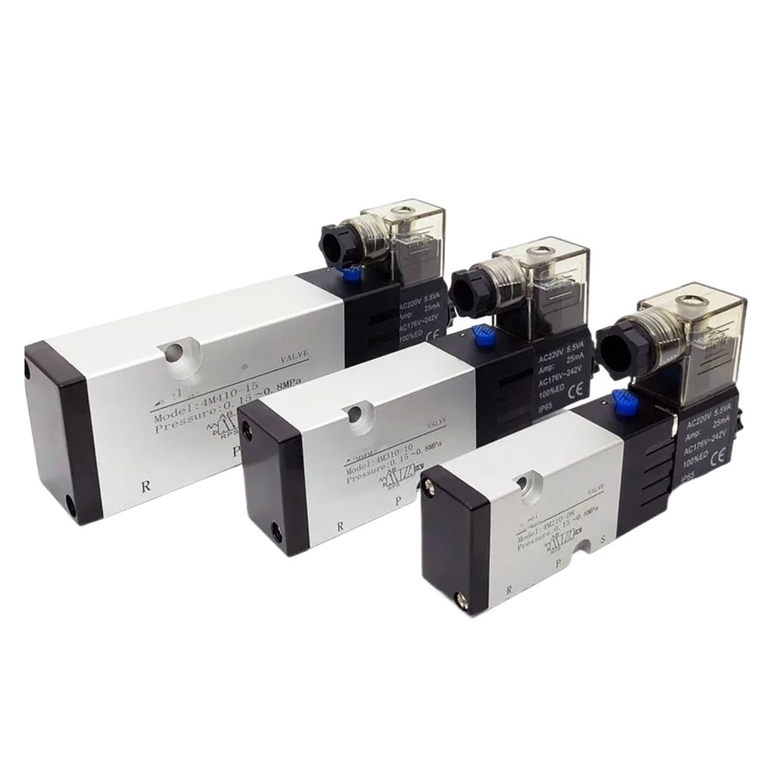 1 szt. 4M210-08 4M310-10 4M410-15 Elektryczny zawór elektromagnetyczny pięciokierunkowy sterujący 3-pozycyjny zawór powietrzny 2 (4m210-08 Only Valve, 5V)