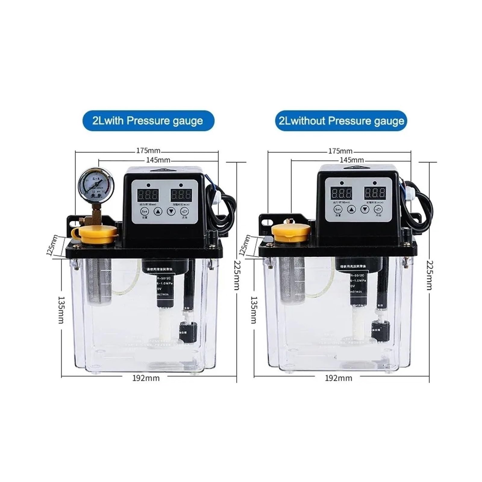 Bomba De Lubricación Automática Bomba de lubricación Bomba de Aceite y lubricación por neblina de Aceite 220 V 0,5 L/1 L/2 L Lubricación automática de Aceite(1L withgauge)