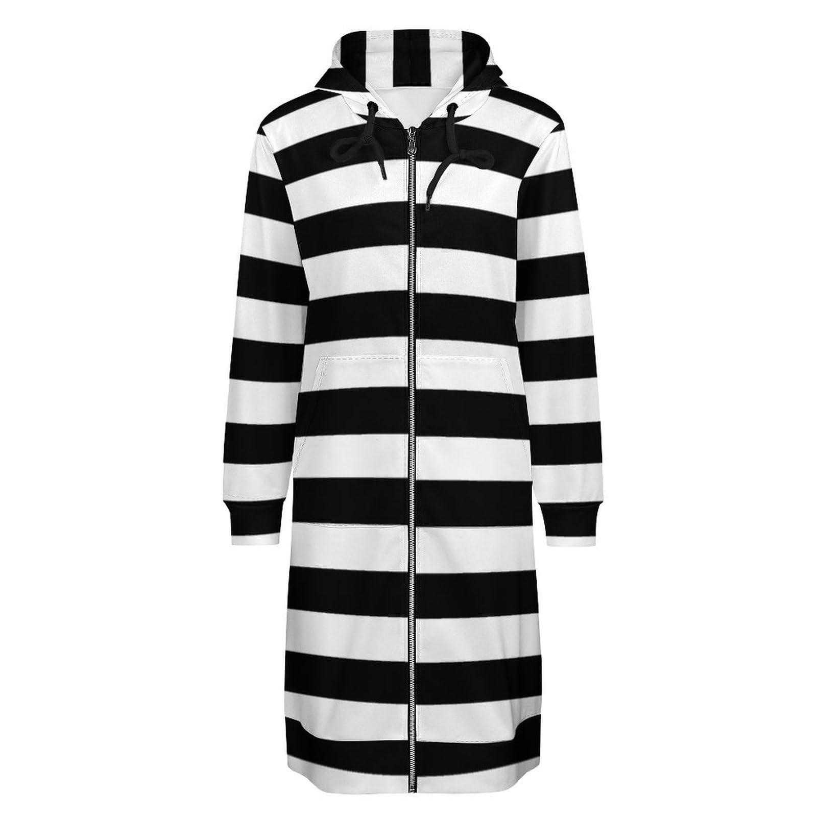 Felpa Donna con Zip Felpe Sportiva con Tasche E Cappuccio Motivo A Strisce Orizzontali Morbida Invernale Giacca Regolabile Confortevole per Uso Quotidiano Casual