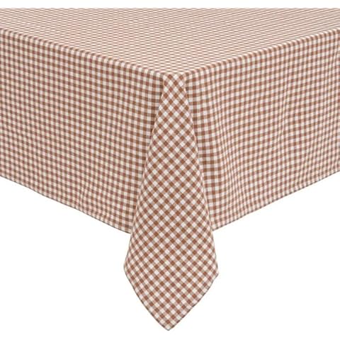 Nappe Vichy en Coton Marron Cover