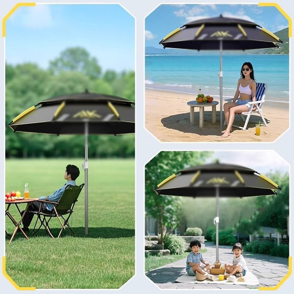 240 cm Przenośny Parasol Podróżny Parasol Wędkarski Pochylany Regulowany UV 50
