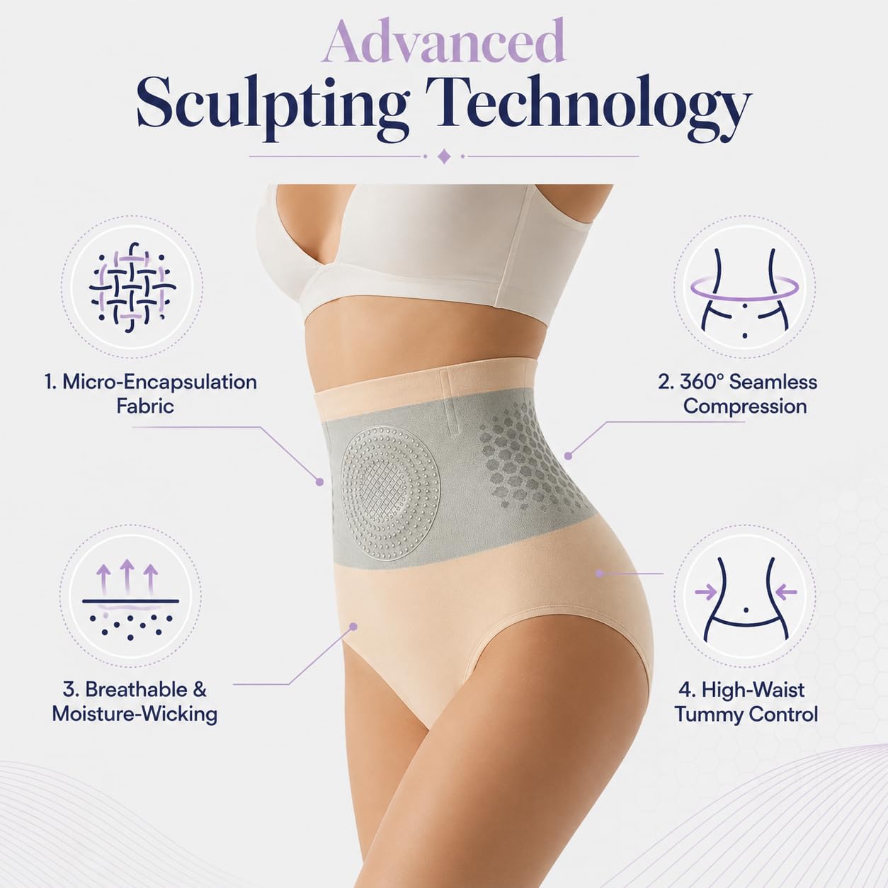 Pantalones Cortos Termogénicos Moldeadores 4-En-1 Control de Barriga Cintura Alta para Mujer