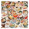 Calcomanías de ramen para botella de agua y laptop, 55 calcomanías de comida japonesa, recuerdos y decoraciones de fiesta para amantes de la comida, calcomanías de vinilo impermeables, lindas