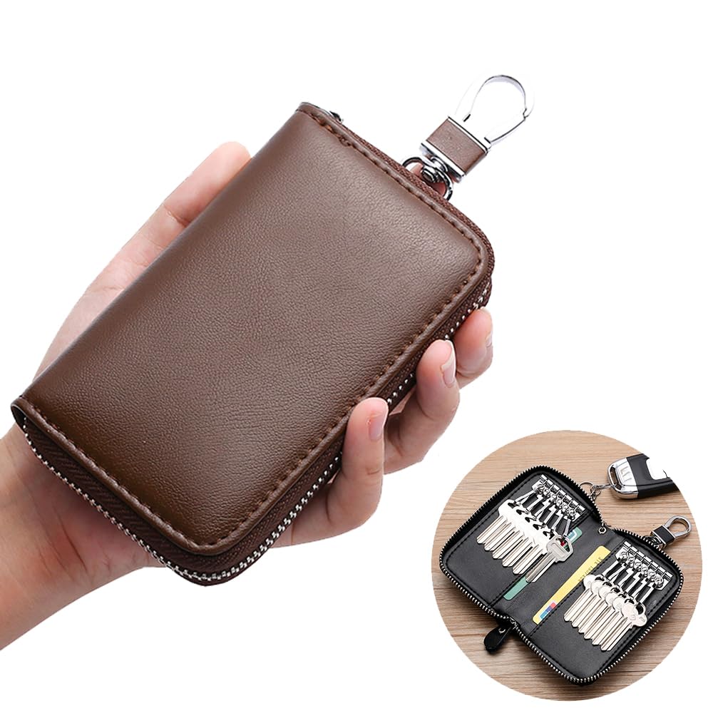 Portachiavi Uomo Portachiavi In Pelle Con 12 Ganci Portafoglio