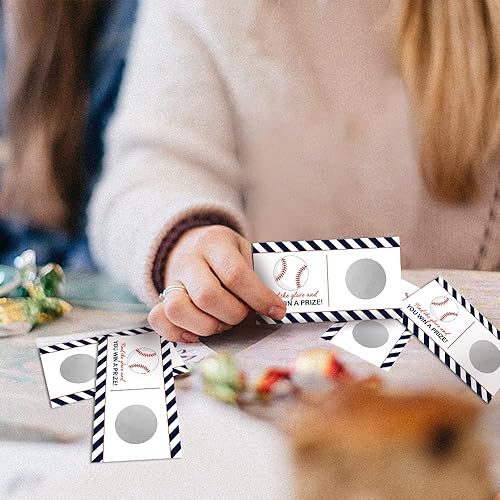 Miniatura 7 de REWIDPARTY Tarjetas de juego para raspar con temática de béisbol (32 piezas) Tarjetas de juego para raspar de béisbol de clase Reunión de béisbol