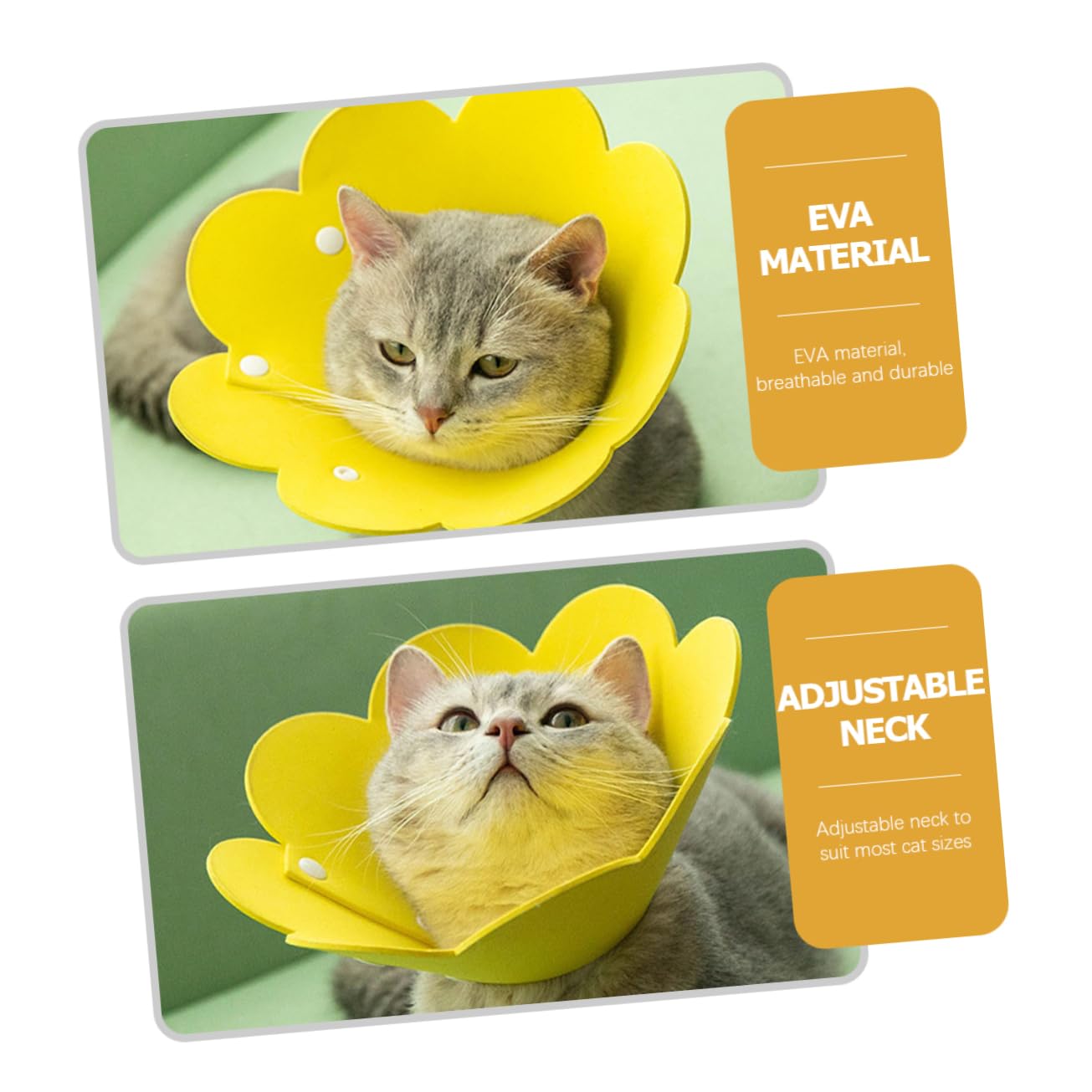POPETPOP 10pezzi Collare Per Gatti e Cani Kit Di Collari Antistrozzo Per Recupero Leggero e Traspirante Per Guarigione Post-operatoria e Ferite Colori Lemon e Cute