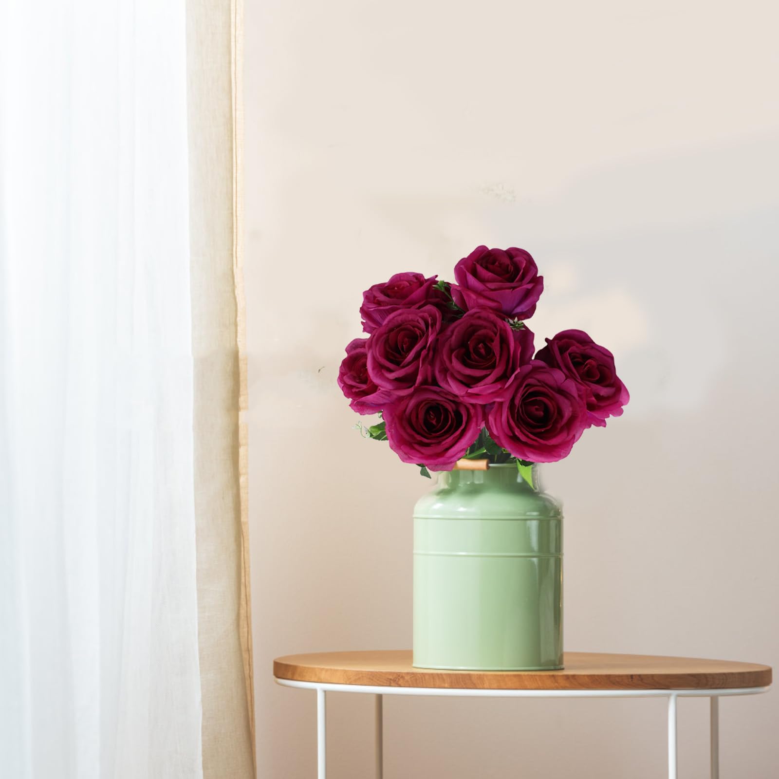 astylishome Outdoor Artificial Flowers Pink Fake Rose Flower 10 Pcs Roses with Stems for Home Wedding Hotel Office Centerpiece DIY Floral Arrangements Decor 1212 - Image 4