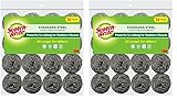 Scotch-Brite Stainless Steel Scrubbers, Durable, Ideal for Uncoated Cookware, 16 Scrubbers (Pack of 2)