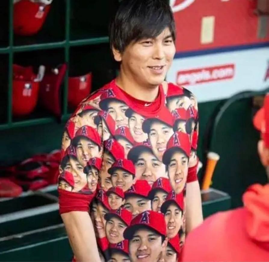Amazon.co.jp: 大谷翔平 Tシャツ 顔だらけ ユニフォーム 正規品 