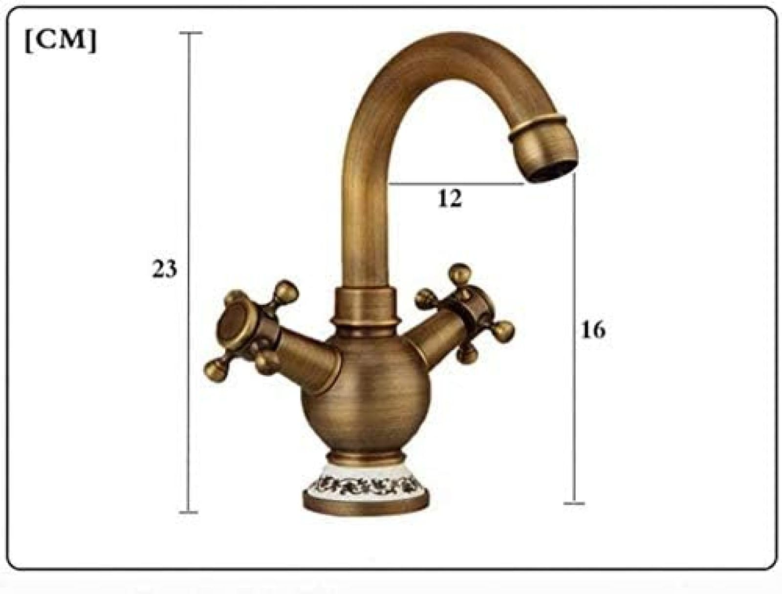 Grifo Grifo de Cocina Grifo Estilo Vintage Latón Antiguo Grifo de Fregadero de Doble manija Grifo de Fregadero de Agua fría y Caliente Accesorios de baño