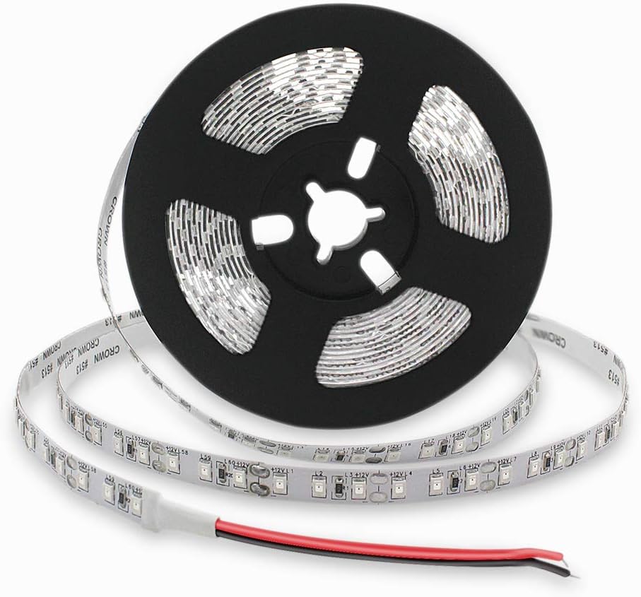 SMD3528-120-IR Infrared (940nm) LED Light Strip DC12V Single Chip Flexible LED Strips 60LEDs 4.8w/m 6.56ft/2m 8mm-Wide Non-Waterproof Infrared Led Light Supplement Camera