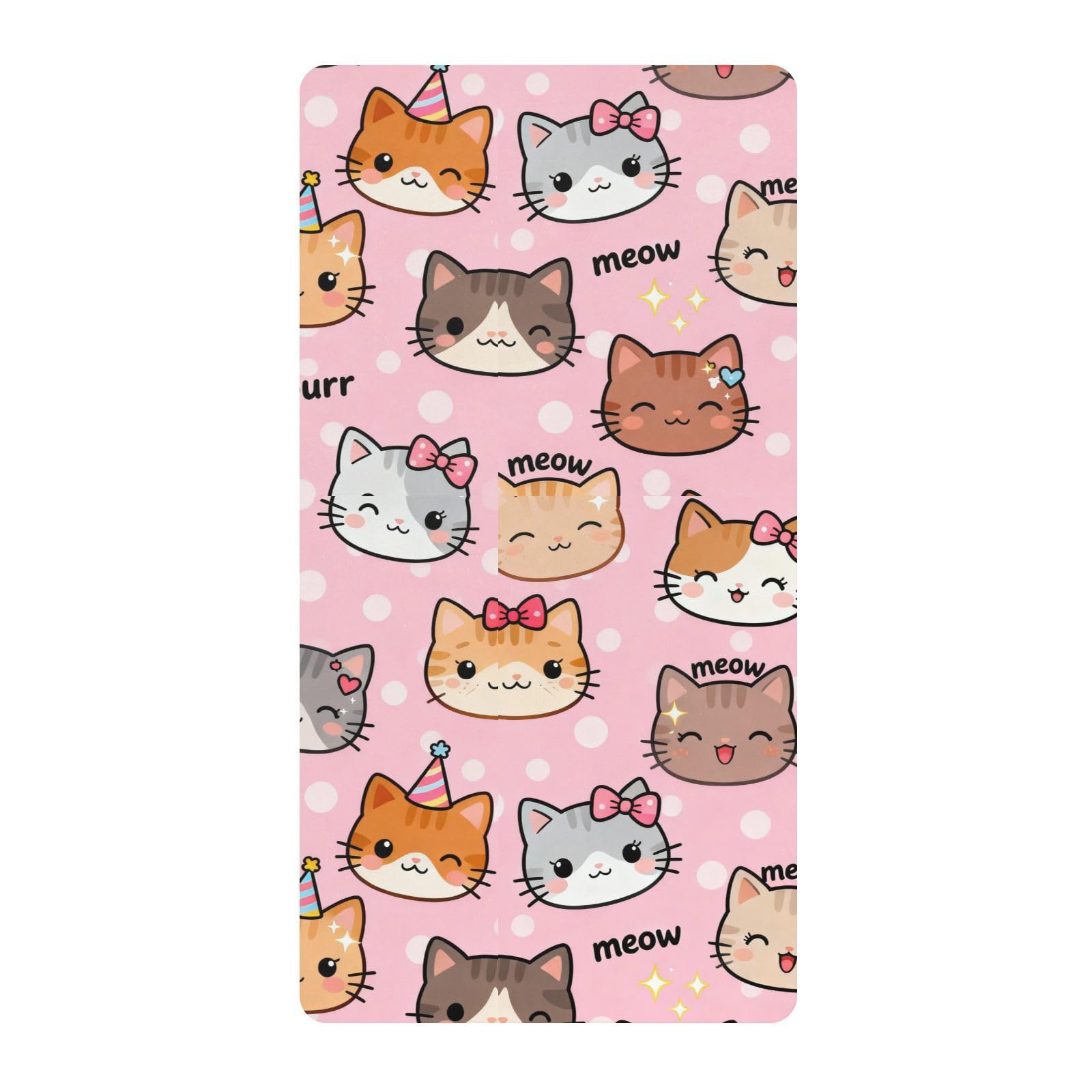 Parure de lit bébé en coton hypoallergénique motif chat anti-irritation