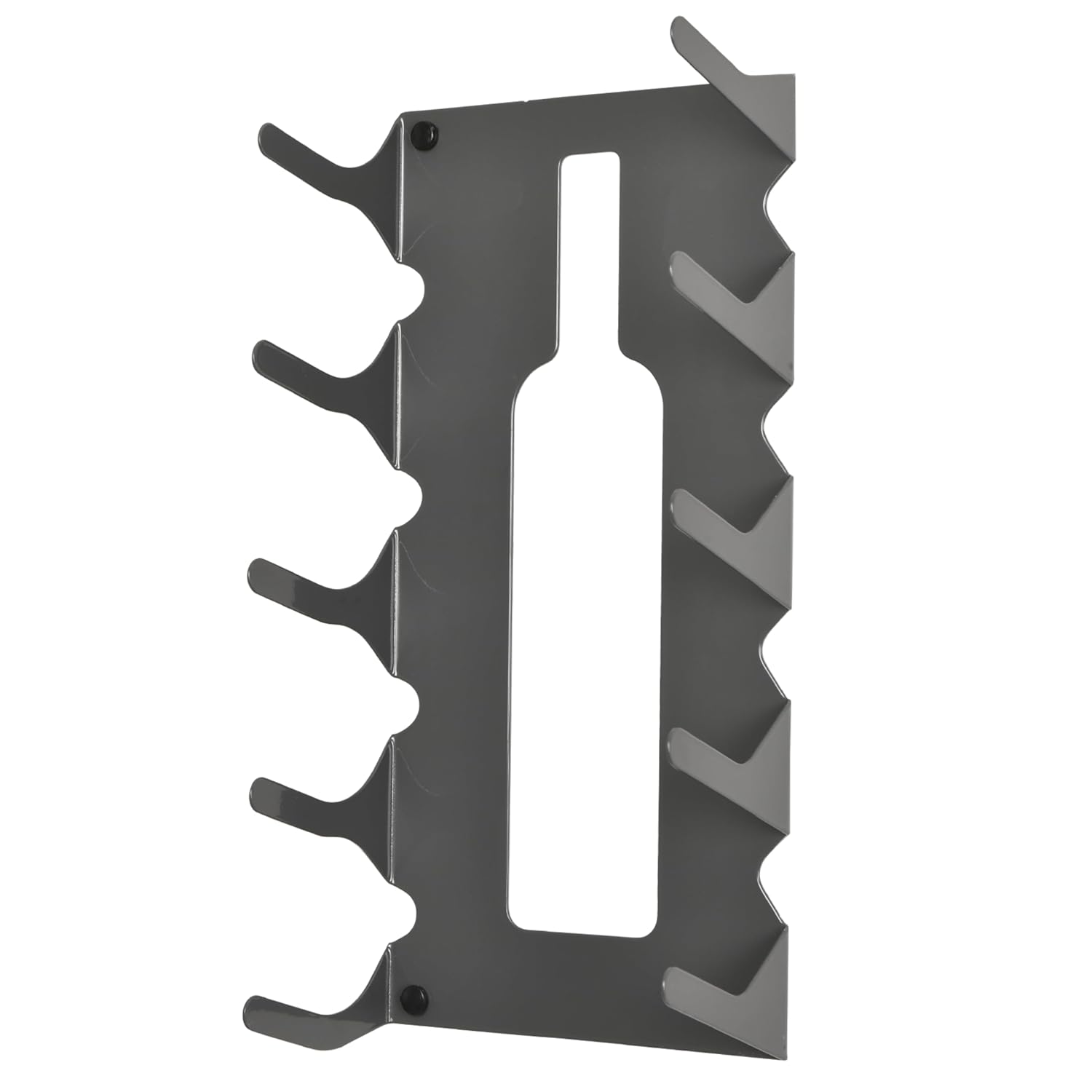 Hallops Wine Holder - 5 Bottle Wine Rack - Wine Bottles Organizer - Metal Finish with Modern Design - Sturdy Fall Proof Mount - Display Your Fine Selection of Wines - Grey - 15.7''H x 7.8''W