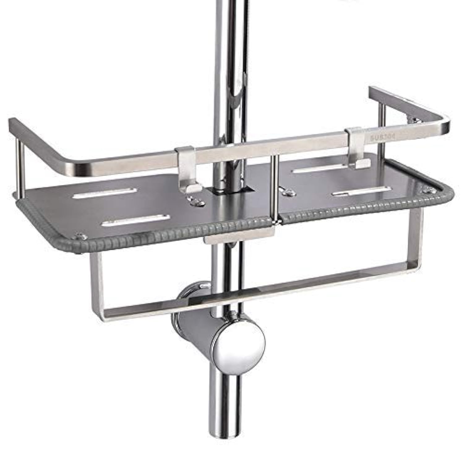 PHASAT Porte Savon Barre de Douche,Etagère de Salle de Bain en Acier Inoxydable sans Perçage Convient pour Barre de Douche de Diamètre de 19-25 mm