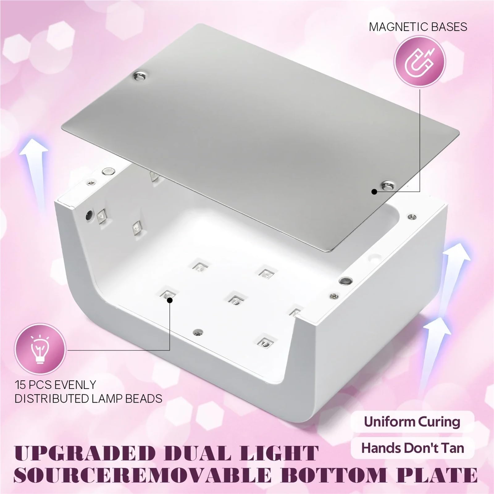 UV LED Nail Lamp Professional 15W Dryer with LCD Touch Screen and 3 Timing 15 LEDS Manicure Tools(SR)