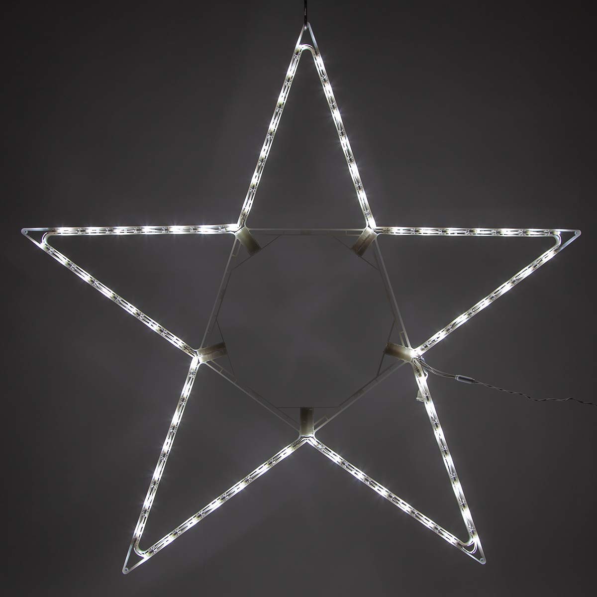 Kringle Traditions 4' LED Folding Star Decoration, 70 Cool White Lights - Outdoor Lighted Star, Lighted Outdoor Stars